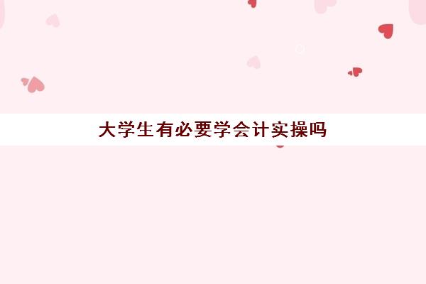 大学生有必要学会计实操吗(会计值不值得学)