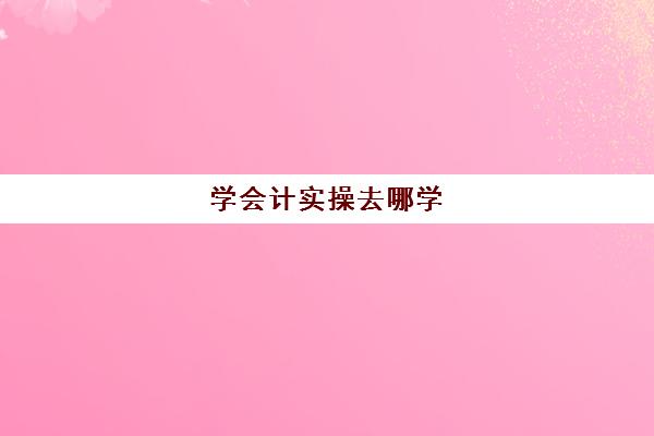 学会计实操去哪学(学会计从何入手)