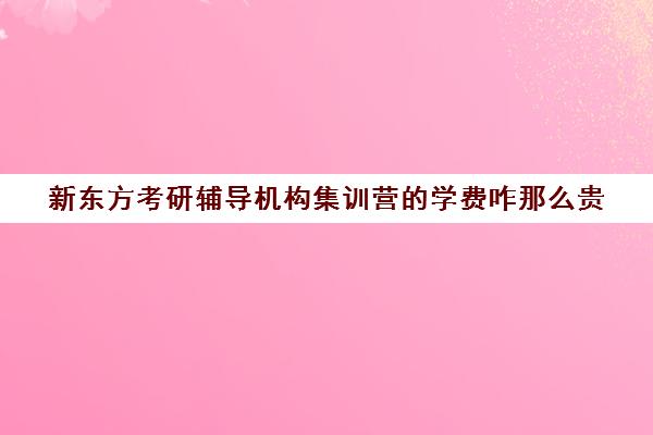 新东方考研辅导机构集训营的学费咋那么贵(新东方考研收费标准)