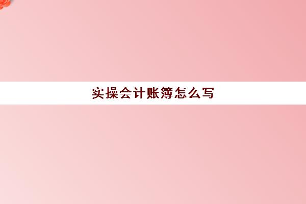 实操会计账簿怎么写(实训总结怎么写)