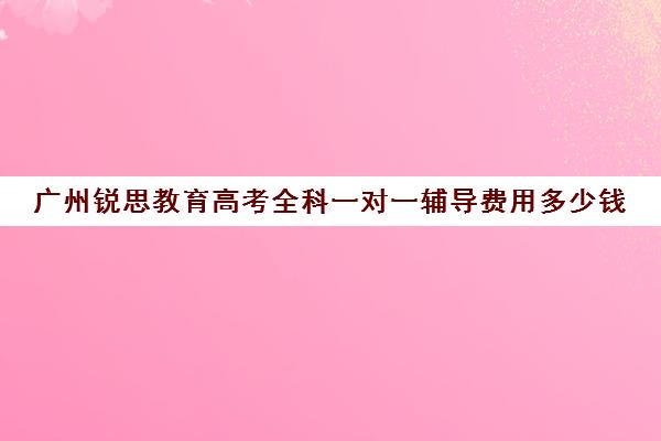 广州锐思教育高考全科一对一辅导费用多少钱(家教辅导一对一收费)