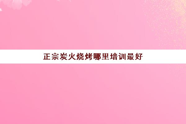 正宗炭火烧烤哪里培训最好(烧烤培训一般需要多少钱)