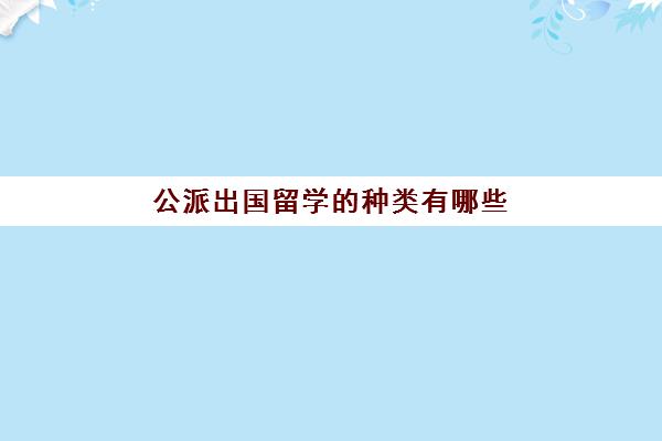 公派出国留学的种类有哪些(公费出国留学读研)