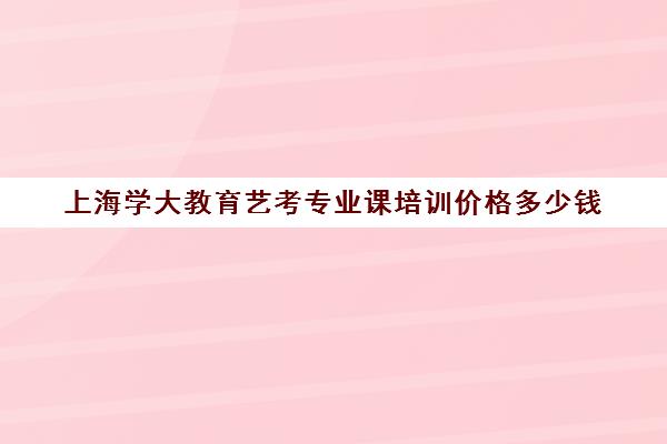 上海学大教育艺考专业课培训价格多少钱（艺考总分多少）