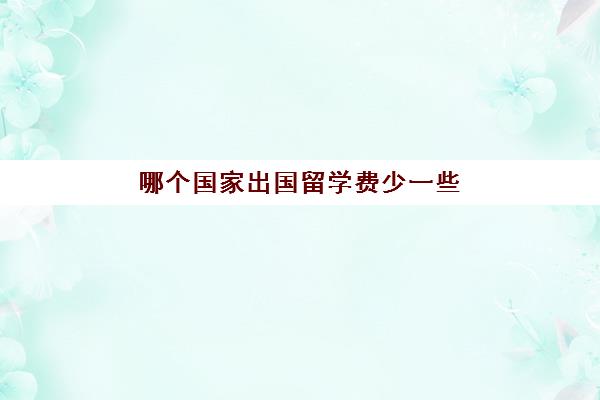 哪个国家出国留学费少一些(出国留学中介费用是多少)