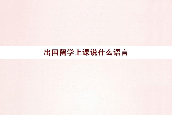 出国留学上课说什么语言(跟外教交流可以问哪些问题)