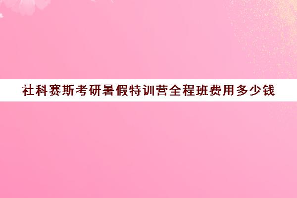 社科赛斯考研暑假特训营全程班费用多少钱（社科赛斯考研班价格）