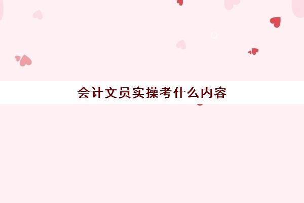 会计文员实操考什么内容(文员会计做什么工作)