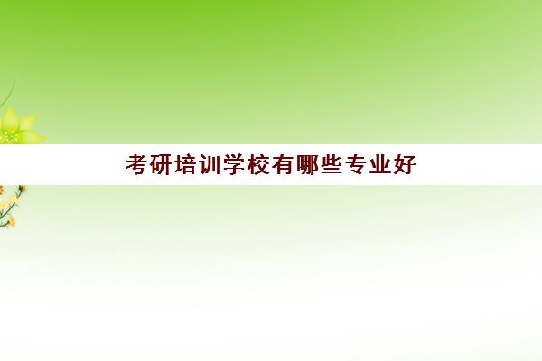 考研培训学校有哪些专业好(考研最好培训机构是哪些)