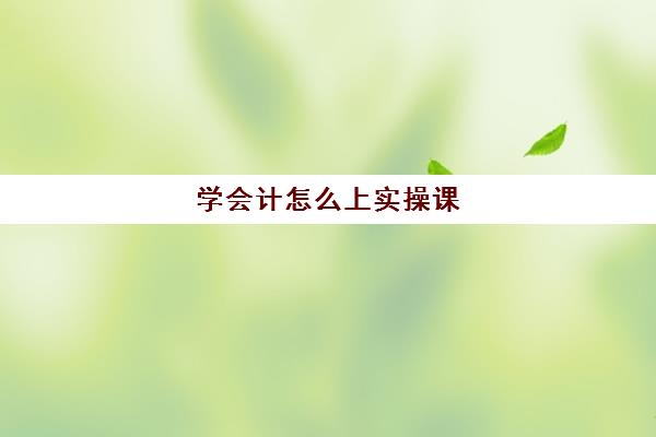 学会计怎么上实操课(新手会计应该怎么着手)