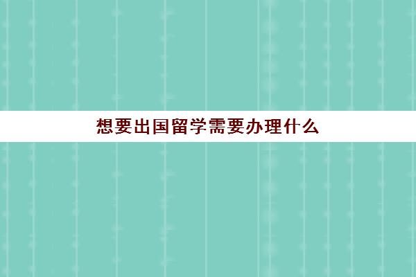 想要出国留学需要办理什么(留学申请条件需要什么)