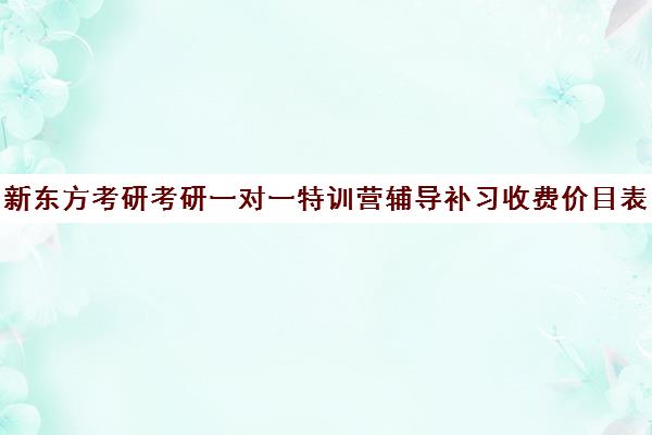 新东方考研考研一对一特训营辅导补习收费价目表