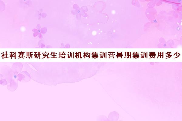 社科赛斯研究生培训机构集训营暑期集训费用多少钱（社科赛斯上班怎么样）