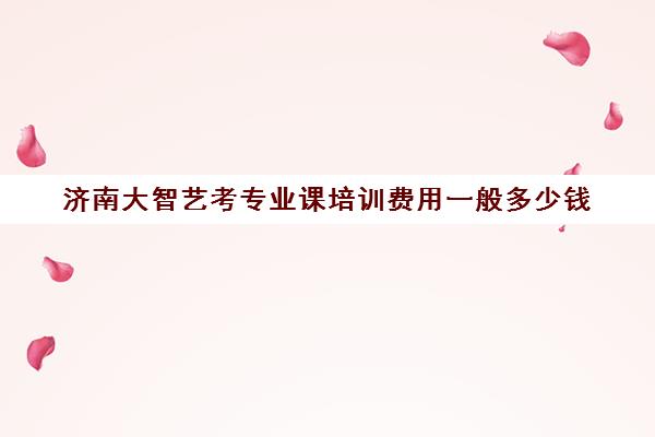 济南大智艺考专业课培训费用一般多少钱(艺考培训机构收费)