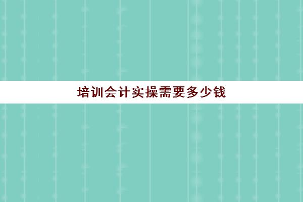 培训会计实操需要多少钱(会计培训费用是多少钱)