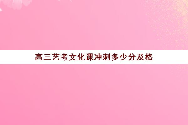 高三艺考文化课冲刺多少分及格(高三艺术班文化课冲刺)