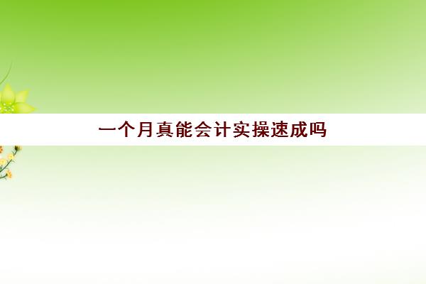 一个月真能会计实操速成吗(新人会计上班多久能上手)