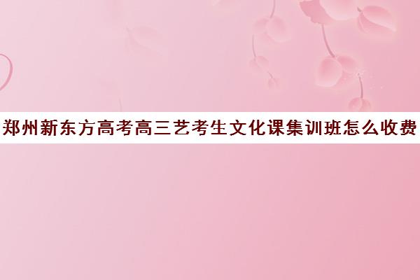 郑州新东方高考高三艺考生文化课集训班怎么收费(郑州艺考生文化课培训排名)