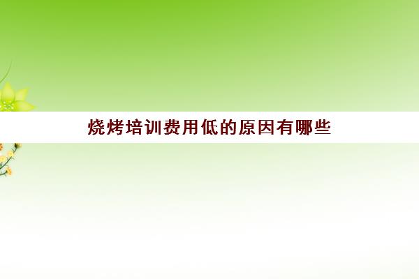 烧烤培训费用低的原因有哪些(想开烧烤店没有经验怎么办)