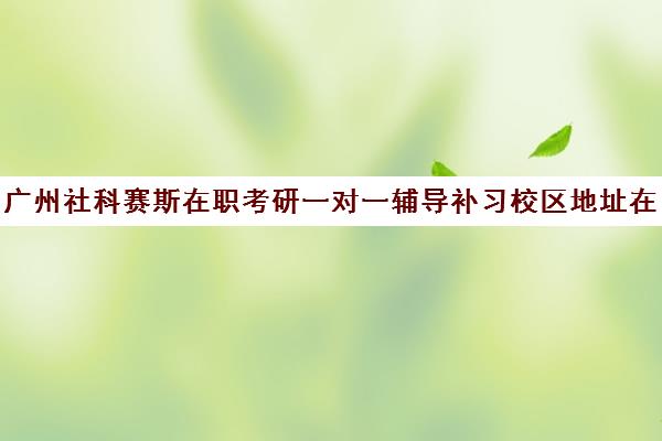 广州社科赛斯在职考研一对一辅导补习校区地址在哪