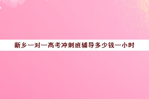 新乡一对一高考冲刺班辅导多少钱一小时(初中家教一对一多少钱一小时)