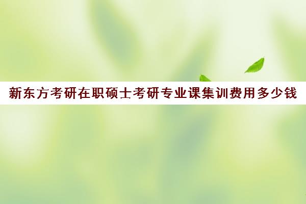 新东方考研在职硕士考研专业课集训费用多少钱（新东方在职研究生）