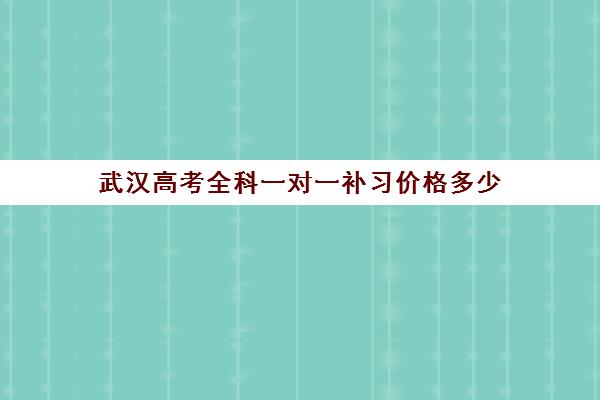 武汉高考全科一对一补习价格多少