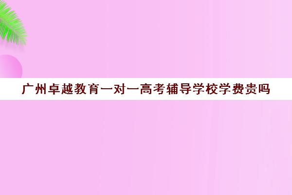 广州卓越教育一对一高考辅导学校学费贵吗(高考一对一辅导机构哪个好)