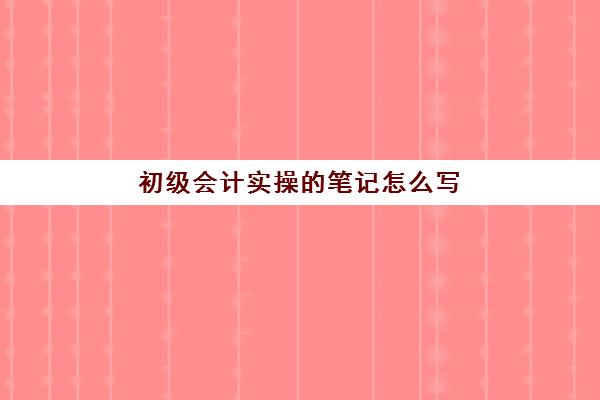 初级会计实操的笔记怎么写(会计初级知识点整理)