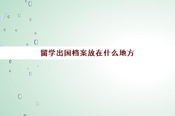 留学出国档案放在什么地方(出国人员档案服务中心)