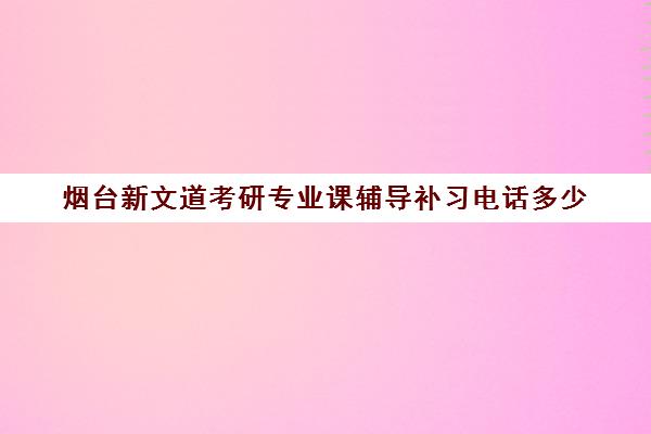 烟台新文道考研专业课辅导补习电话多少