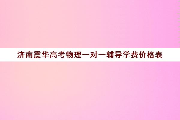 济南震华高考物理一对一辅导学费价格表（百时教育一对一价格表）