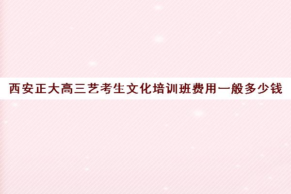 西安正大高三艺考生文化培训班费用一般多少钱(艺术生高三文化课冲刺)