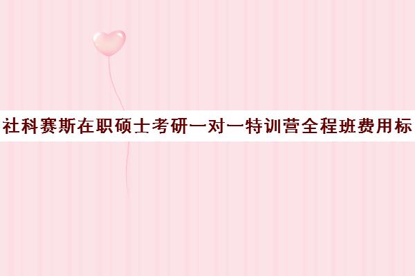 社科赛斯在职硕士考研一对一特训营全程班费用标准价格表（社科赛斯集训营多少钱）