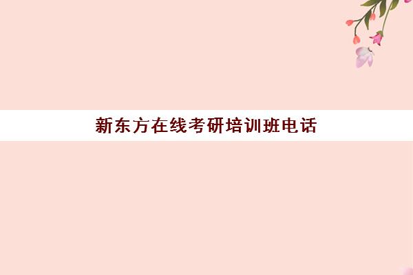 新东方在线考研培训班电话(新东方考研机构官网)