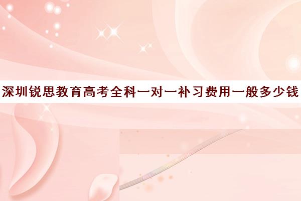 深圳锐思教育高考全科一对一补习费用一般多少钱