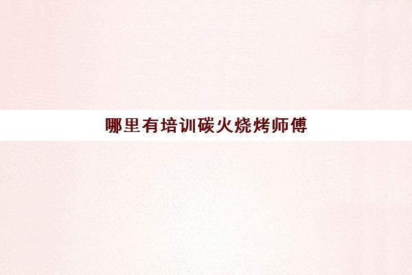 哪里有培训碳火烧烤师傅(碳火烧烤技巧视频)