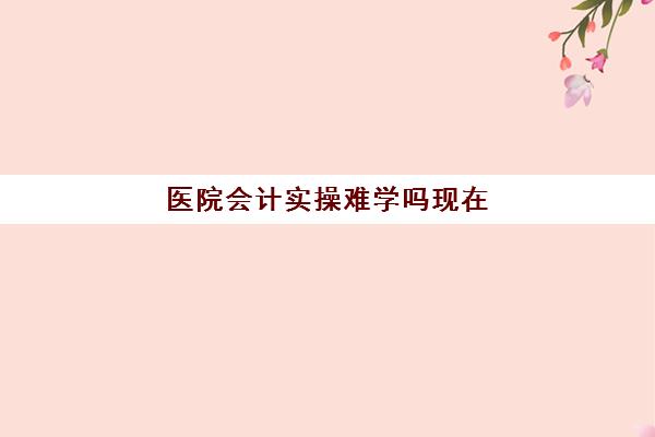 医院会计实操难学吗现在(医院的会计主要做什么)