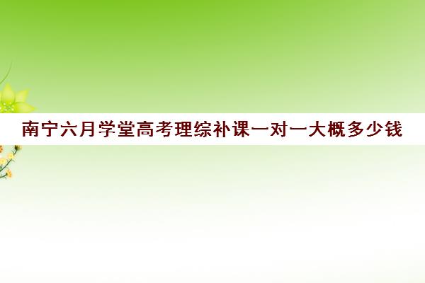 南宁六月学堂高考理综补课一对一大概多少钱（银川比较好的高考补课机构）