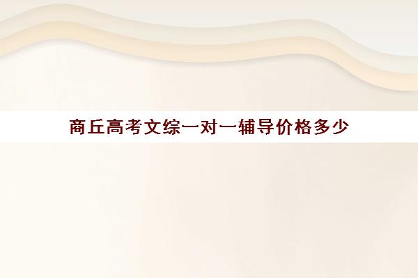 商丘高考文综一对一辅导价格多少(商丘高中一对一补课的价格)