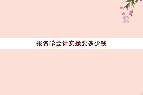 报名学会计实操要多少钱(管理会计报名时间)