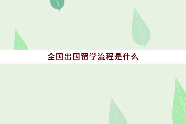 全国出国留学流程是什么(如何申请出国留学的步骤)