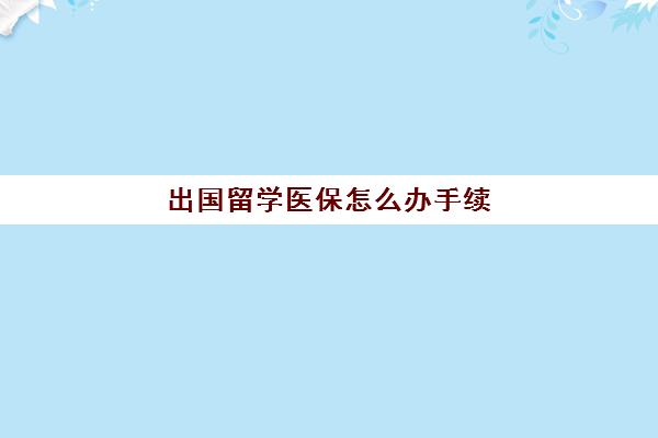 出国留学医保怎么办手续(国外留学可以在国内买保险吗)