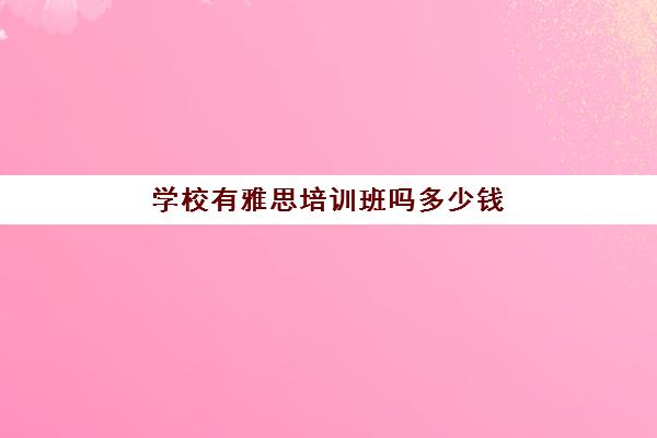 学校有雅思培训班吗多少钱