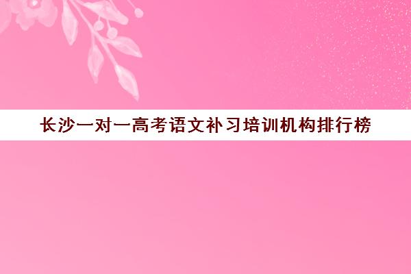 长沙一对一高考语文补习培训机构排行榜