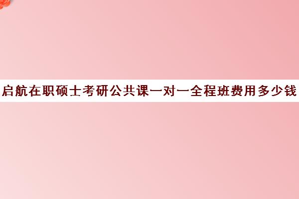 启航在职硕士考研公共课一对一全程班费用多少钱（启途教育在职考研怎么样）