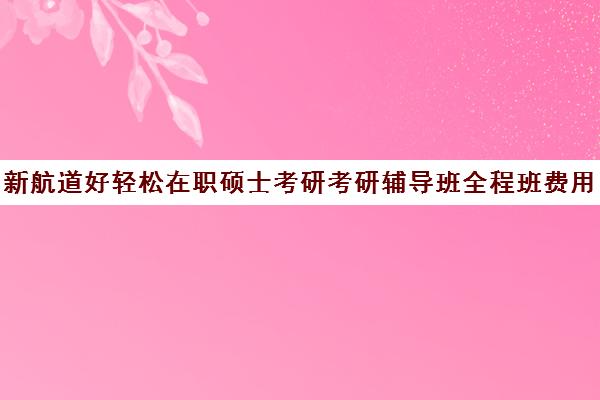 新航道好轻松在职硕士考研考研辅导班全程班费用一般多少钱（在职研究生辅导班一般多少钱）