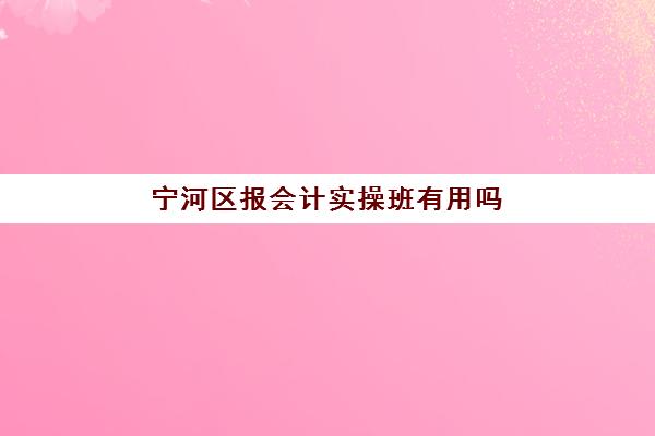 宁河区报会计实操班有用吗(会计需要报班吗)