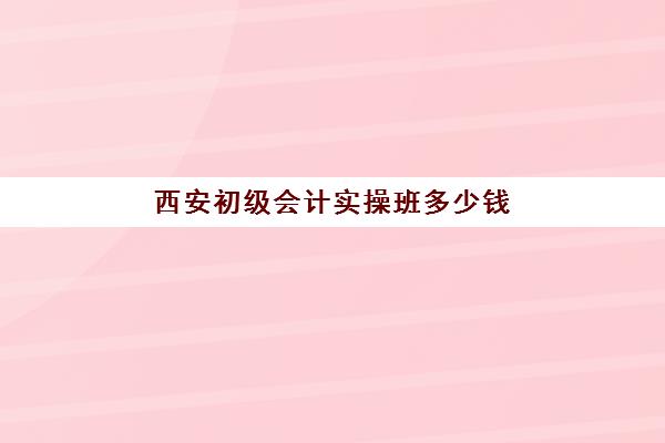 西安初级会计实操班多少钱(初级会计职称报班多少钱)