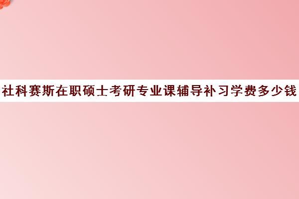 社科赛斯在职硕士考研专业课辅导补习学费多少钱